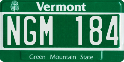 VT license plate NGM184