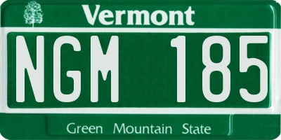 VT license plate NGM185