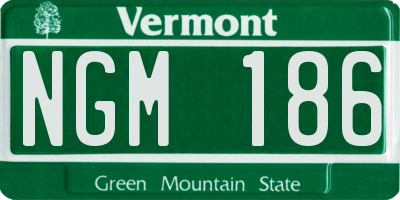 VT license plate NGM186