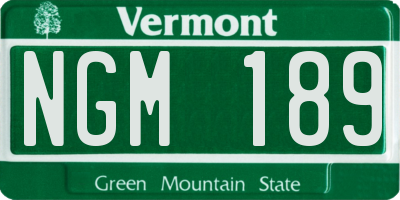 VT license plate NGM189