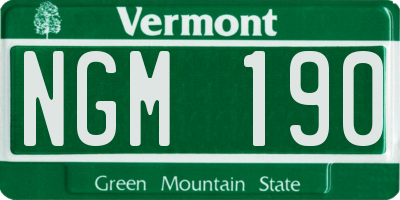VT license plate NGM190