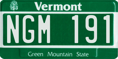 VT license plate NGM191