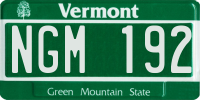 VT license plate NGM192