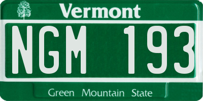 VT license plate NGM193