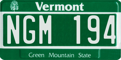 VT license plate NGM194