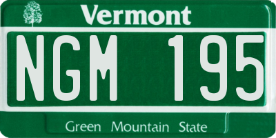 VT license plate NGM195