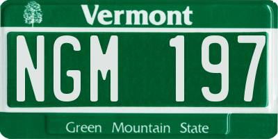 VT license plate NGM197