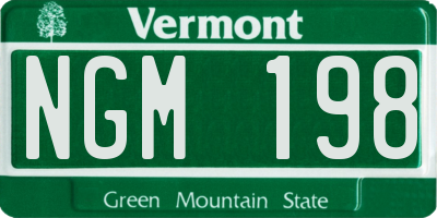 VT license plate NGM198