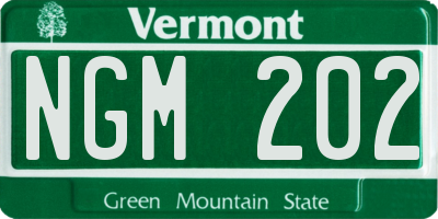 VT license plate NGM202