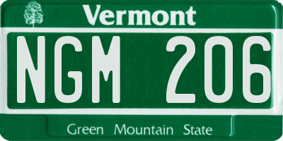 VT license plate NGM206