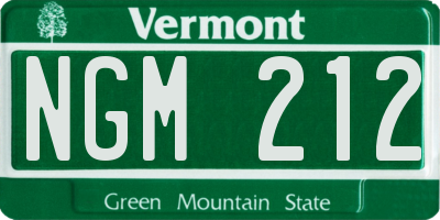 VT license plate NGM212
