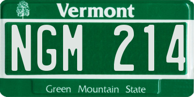 VT license plate NGM214