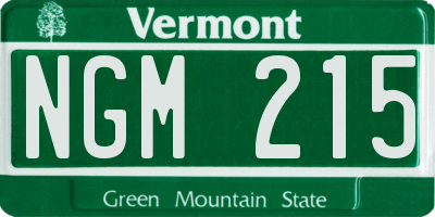VT license plate NGM215