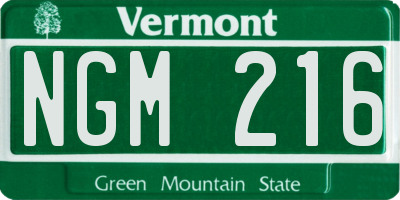 VT license plate NGM216