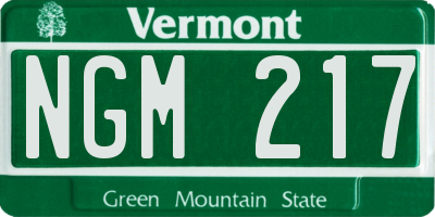 VT license plate NGM217