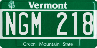 VT license plate NGM218
