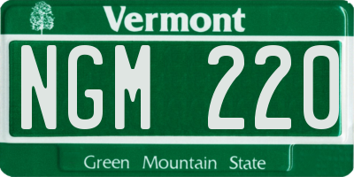 VT license plate NGM220