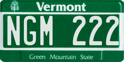 VT license plate NGM222