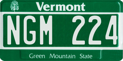 VT license plate NGM224