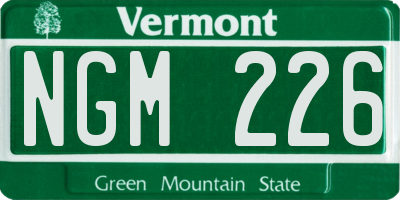 VT license plate NGM226