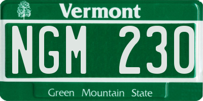 VT license plate NGM230