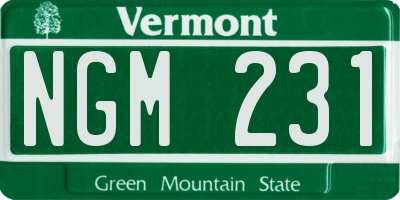 VT license plate NGM231