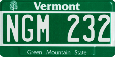 VT license plate NGM232