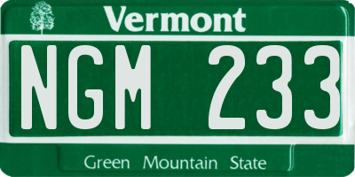 VT license plate NGM233