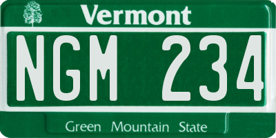 VT license plate NGM234