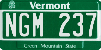 VT license plate NGM237