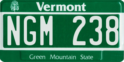 VT license plate NGM238