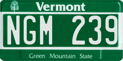 VT license plate NGM239