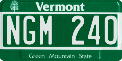 VT license plate NGM240
