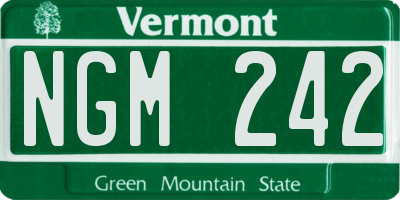 VT license plate NGM242