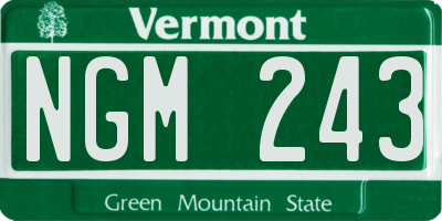 VT license plate NGM243