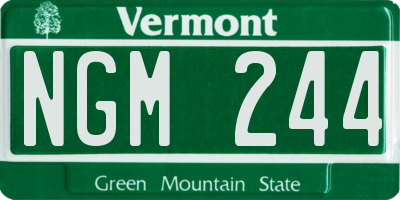 VT license plate NGM244