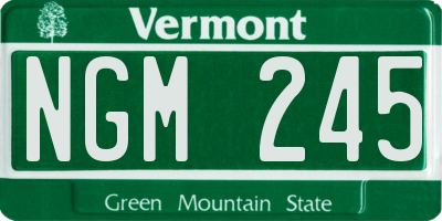VT license plate NGM245