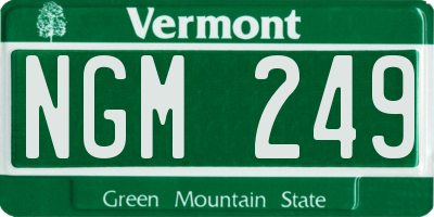 VT license plate NGM249
