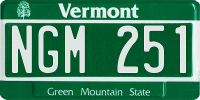 VT license plate NGM251