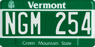 VT license plate NGM254