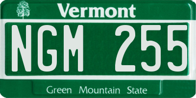 VT license plate NGM255