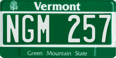 VT license plate NGM257