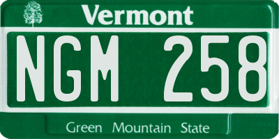 VT license plate NGM258