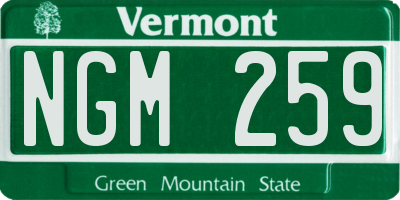 VT license plate NGM259