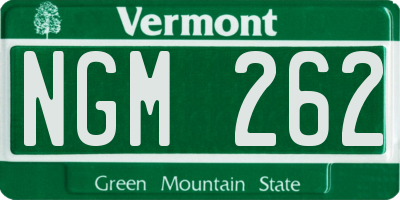 VT license plate NGM262
