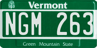 VT license plate NGM263
