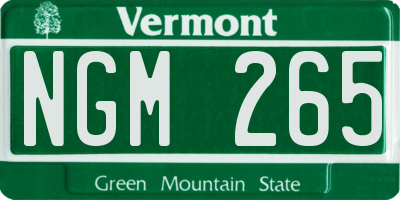 VT license plate NGM265