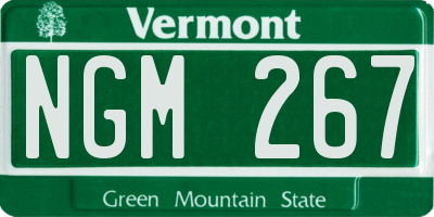 VT license plate NGM267