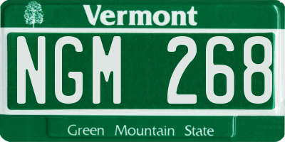VT license plate NGM268