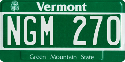 VT license plate NGM270
